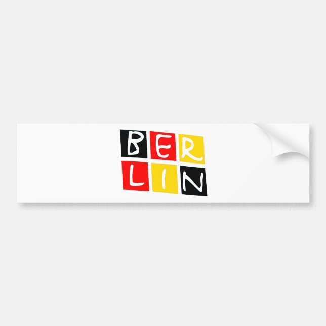 Berlin, Germany Logo in Squares Bumper Sticker (Front)