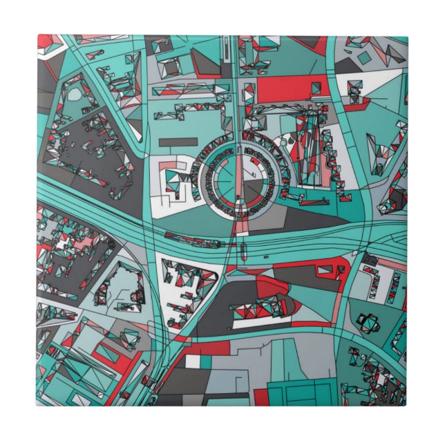 Berlin, Germany Map Ceramic Tile (Front)