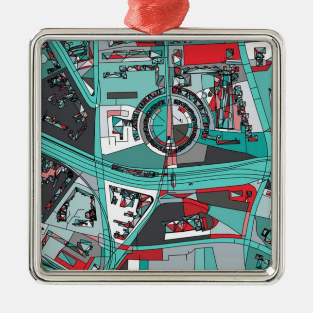 Berlin, Germany Map Metal Ornament (Front)