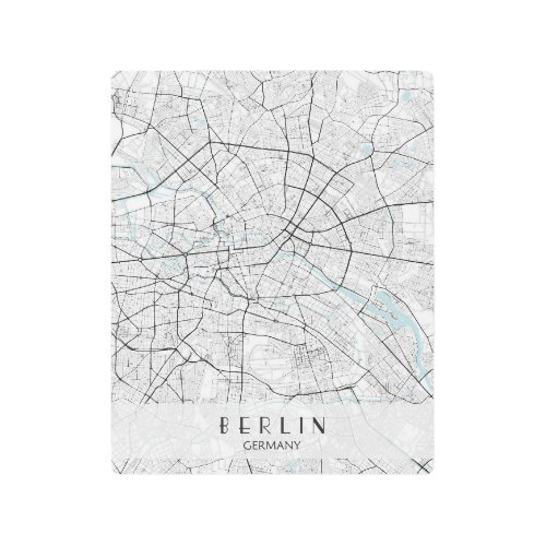 Berlin Germany Map Metal Wall Art