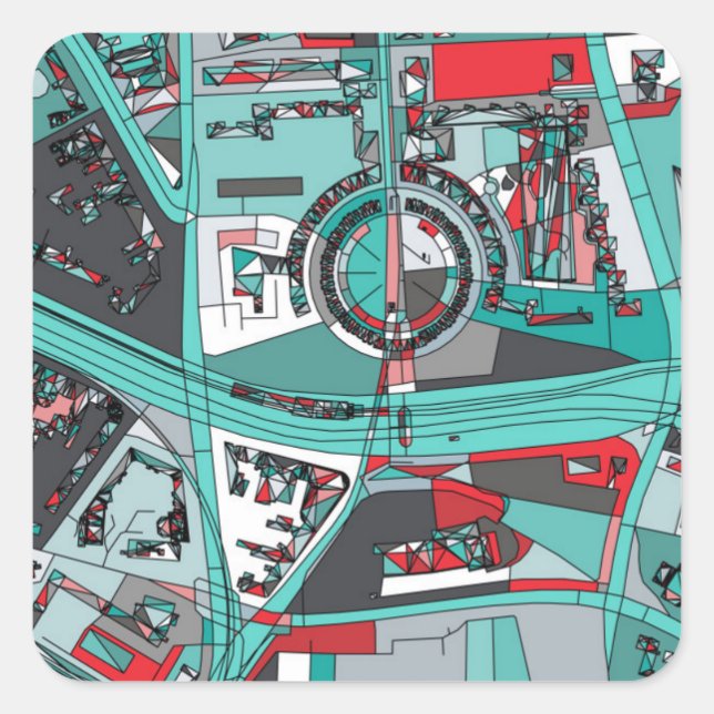 Berlin, Germany Map Square Sticker (Front)