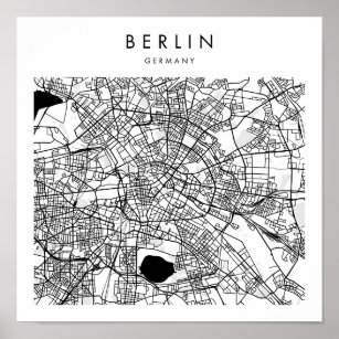Berlin Germany Minimal Modern Street Map Poster