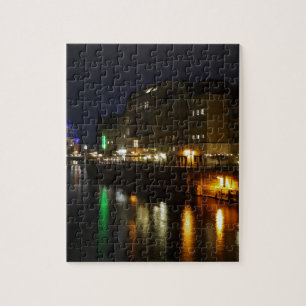 Berlin Germany Night Spree Deutschland Nacht Jigsaw Puzzle