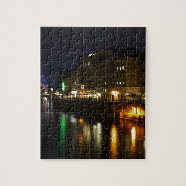 Berlin Germany Night Spree Deutschland Nacht Jigsaw Puzzle (Vertical)