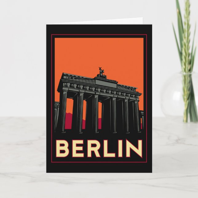 berlin germany oktoberfest art deco retro travel card (Front)