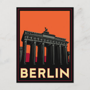 berlin germany oktoberfest art deco retro travel postcard