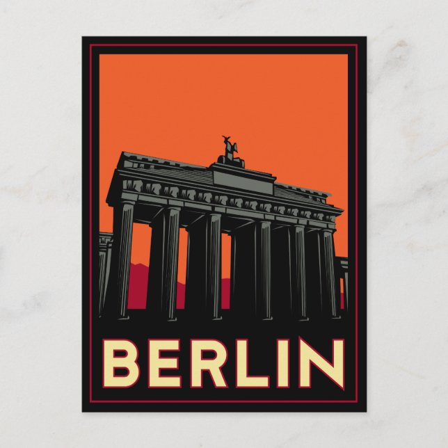 berlin germany oktoberfest art deco retro travel postcard (Front)