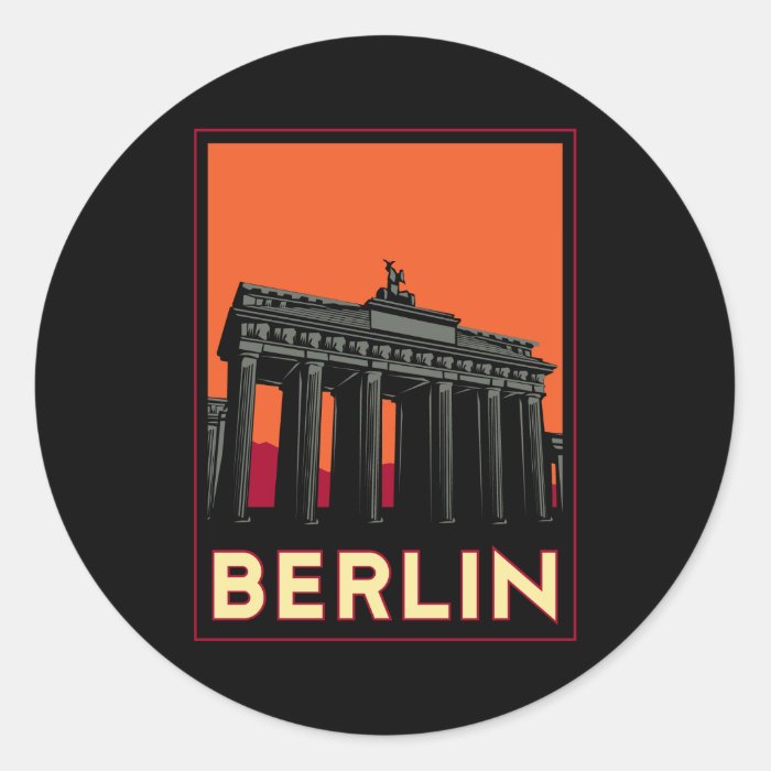 berlin germany oktoberfest art deco retro travel sticker