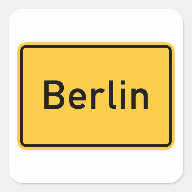Berlin, Germany Road Sign Square Sticker (Front)