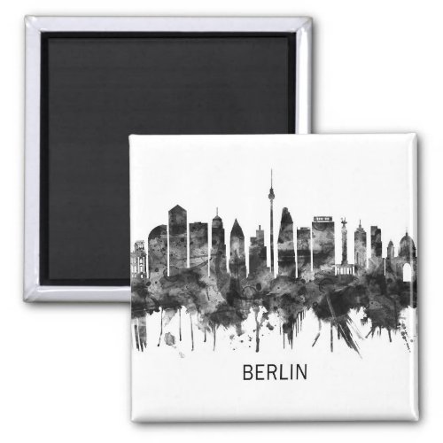 Berlin Germany Skyline BW Magnet