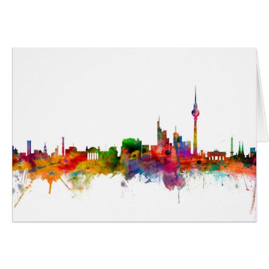 Berlin Germany Skyline Cards (Front Horizontal)