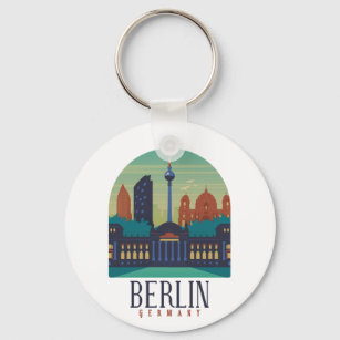 Berlin Germany Skyline Keychain