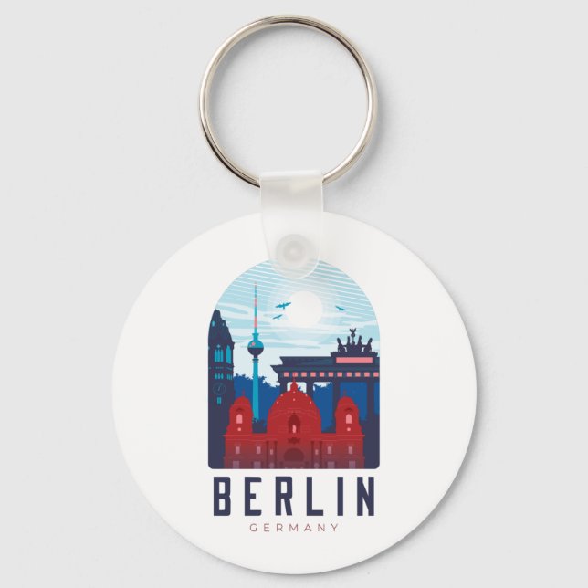 Berlin Germany Skyline Keychain (Front)