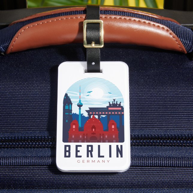 Berlin Germany Skyline Luggage Tag (Front Insitu 2)