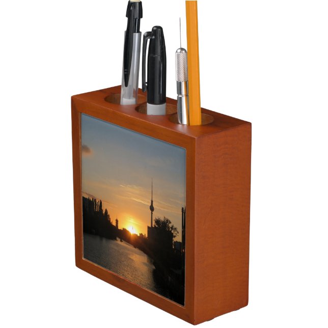 Berlin Germany Skyline Night Fernsehturm Pencil Holder (In Situ)
