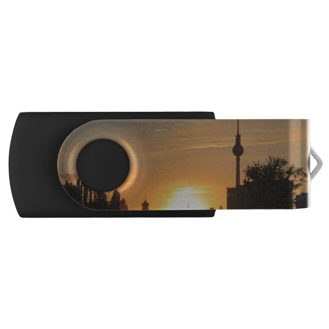 Berlin Germany Skyline Night Fernsehturm USB Flash Drive (Front)