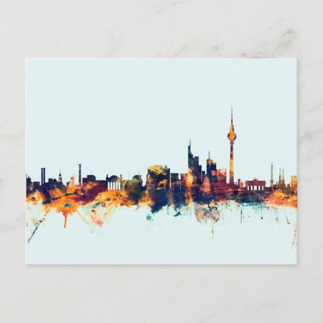 Berlin Germany Skyline Postcard (Front)