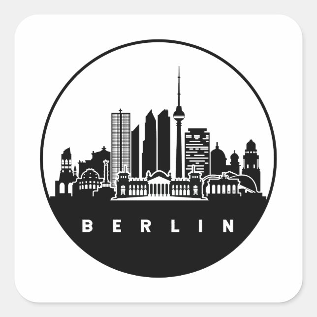 Berlin Germany Skyline Square Sticker (Front)