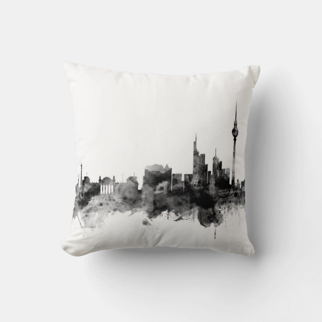 Berlin Germany Skyline Throw Pillow (Front)
