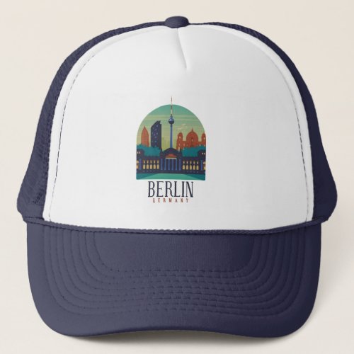 Berlin Germany Skyline Trucker Cap
