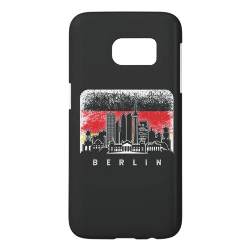 Berlin Germany Skyline Vintage German Flag Samsung Galaxy S7 Case