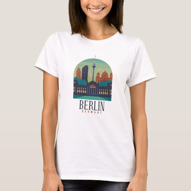 Berlin Germany Skyline Women T Shirt (Front)