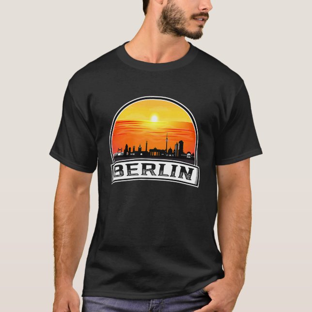 Berlin Germany Sunset Skyline T-Shirt (Front)