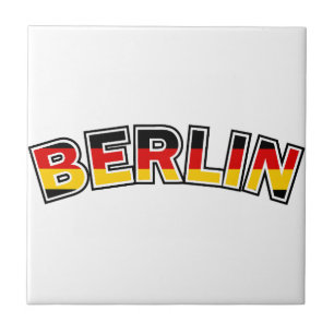 Berlin, Germany, text with Germany flag colors Tile