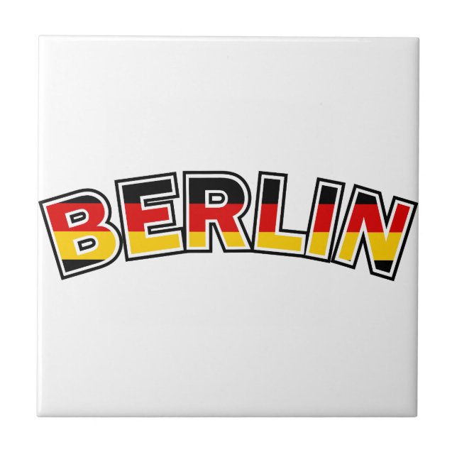 Berlin, Germany, text with Germany flag colors Tile (Front)