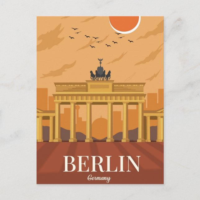 Berlin Germany train Travel Art Vintage  Postcard (Front)