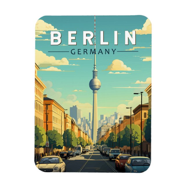 Berlin Germany Travel Art Vintage Magnet (Vertical)