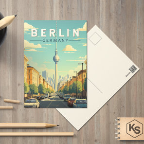 Berlin Germany Travel Art Vintage Postcard