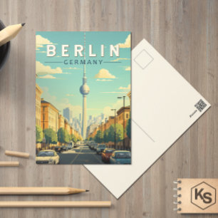 Berlin Germany Travel Art Vintage Postcard