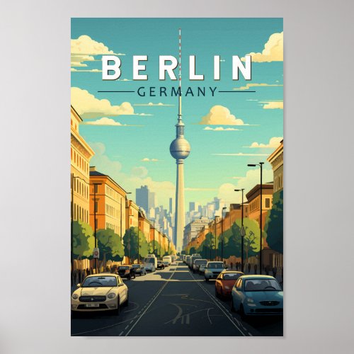 Berlin Germany Travel Art Vintage Poster