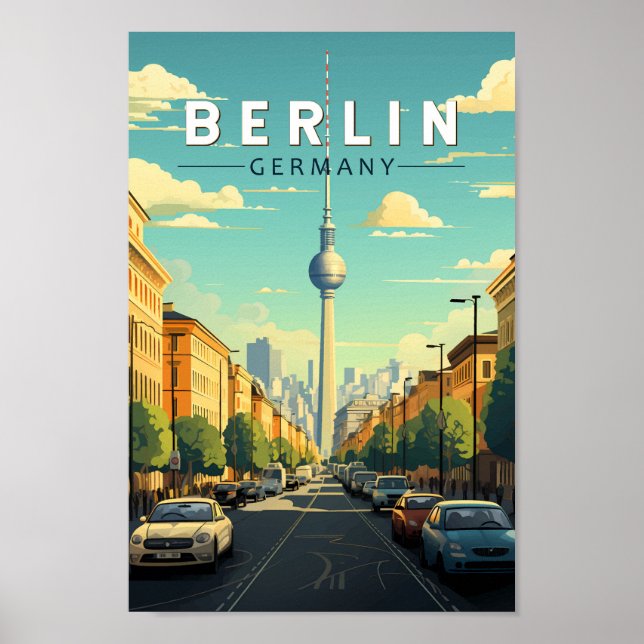 Berlin Germany Travel Art Vintage Poster (Front)