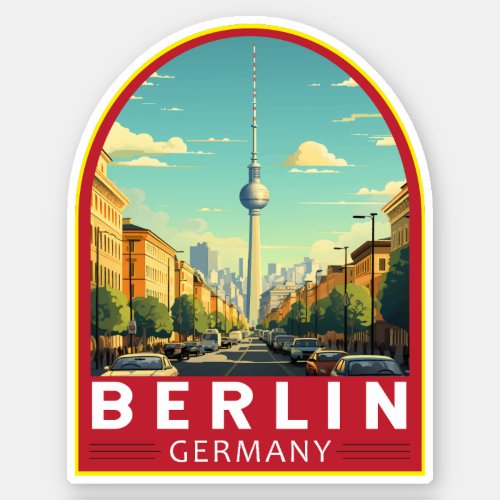 Berlin Germany Travel Art Vintage Sticker