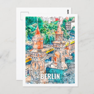 Berlin Germany Travel Place Watercolor Postcard