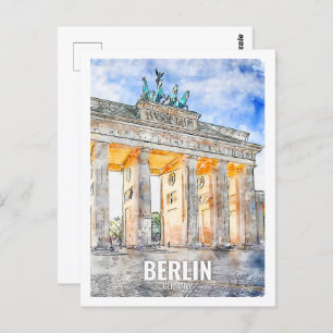 Berlin Germany Travel Place Watercolor Postcard