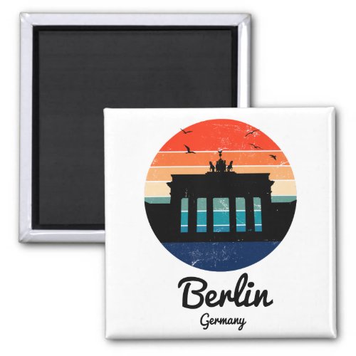 Berlin Germany Vintage Sunset  Magnet
