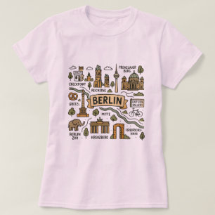 Berlin Germany, vintage travel map T-Shirt