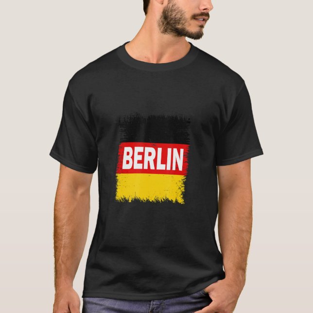 Berlin  Germany With German Flag T-Shirt (Front)
