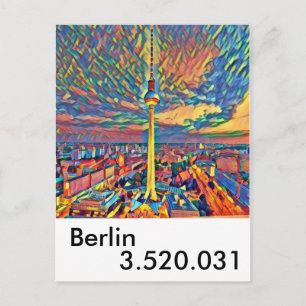 Berlin Hauptstadt Fernsehturm bunt Einwohner Postcard