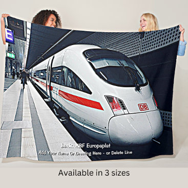 Berlin HBF Europaplat Modern Train - Add Name      Fleece Blanket