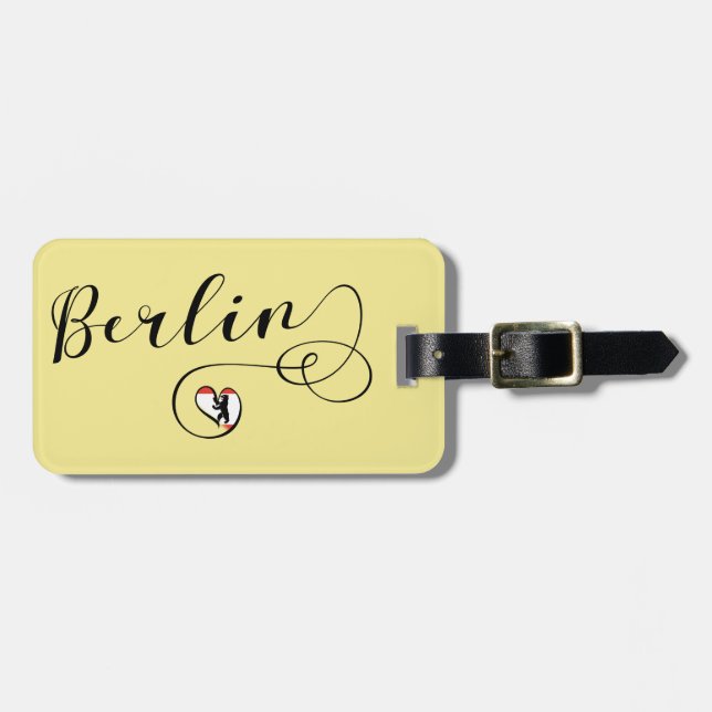 Berlin Heart Luggage Tag Template, Germany (Front Horizontal)