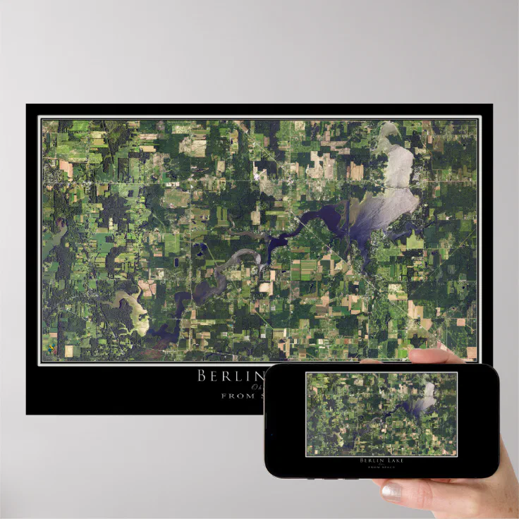 Berlin Lake Ohio Satellite Poster Map Zazzle