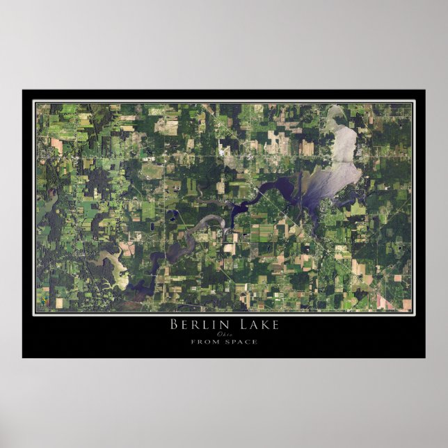 Berlin Lake Ohio Satellite Poster Map (Front)