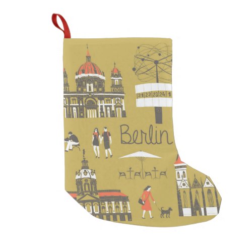 Berlin landmarks and monuments small christmas stocking