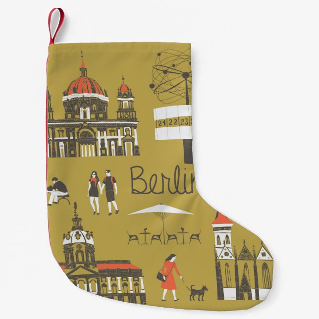 Berlin landmarks and monuments small christmas stocking (Front)