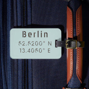Berlin Latitude Longitude Customizable Luggage Tag