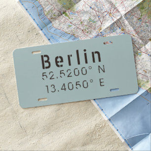 Berlin Latitude Longitude License Plate